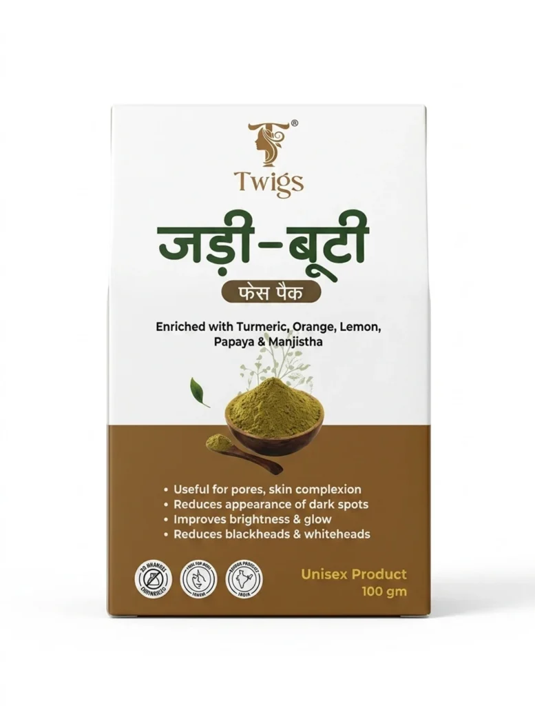 TWIGS Jadi Buti Face Pack | For Glow Skin, Reduces Dark Spots, Blackheads & Whiteheads (100 g)